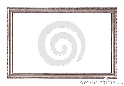 Panoramic silver frame for paintings, mirrors or photo Stock Photo