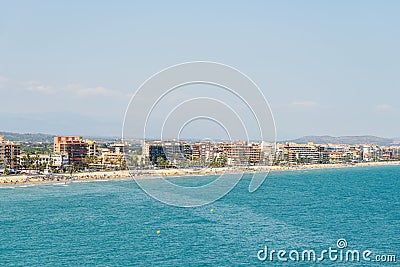 Panoramic Skyline View Of Peniscola City Beach Resort At Mediterranean Sea Editorial Stock Photo