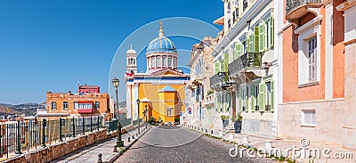 Ermoupoli town, Syros Island, Greece. Stock Photo