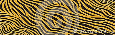 Panoramic texture of fur skin of Bengal tiger - Vector Vector Illustration