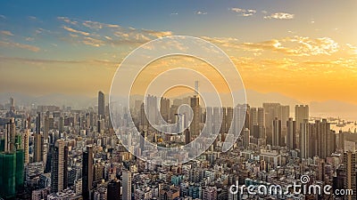 Panoramic urban skyline with skyscrapers, hong kong Jan 7 2024 Editorial Stock Photo