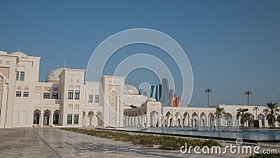 Panoramic view of Abu Dhabi with skyscrapers. Abu Dhabi/UAE, November 06.2019 Editorial Stock Photo