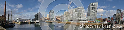 A panoramic view across Canning Dock in Liverpool Editorial Stock Photo