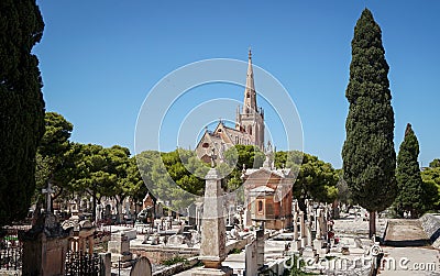 Panoramic view of Addolorata Cemetery Stock Photo