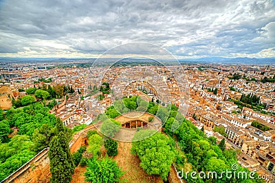 Panoramic view, Albaicin Neighborhood, Granada - Spain Editorial Stock Photo