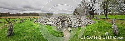 Panoramic view of the ancient Corrimony Chambered Cairn Stock Photo
