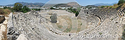 Panoramic view of the ancient theatre in Letoon Stock Photo