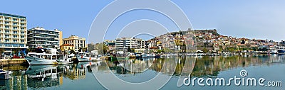 Panoramic view of the ancient town of Kavala, Greece Editorial Stock Photo