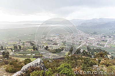Panoramic view of Aquitania, Boyaca, Colombia, and the fields that surround it Stock Photo