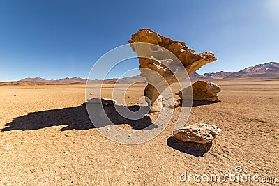 Panoramic view of arbol de piedra stone tree, in Bolivia Stock Photo