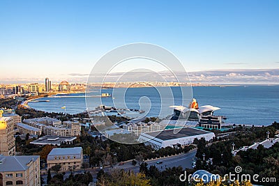 Panoramic view of Baku city. Capital of Azerbaijan on the Caspian Sea coast Stock Photo