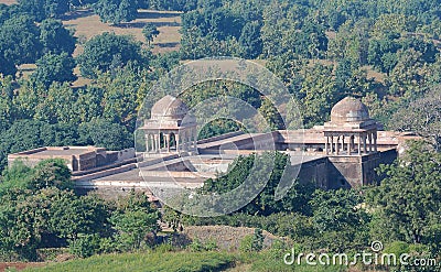 islamic ancient architecture, baz bahadur palace mandav, madhya pradesh, India Stock Photo