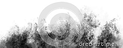 Panoramic view black and white fire on isolated background. Perfect explosion effect for decoration and covering on black Cartoon Illustration