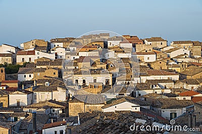 Panoramic view of Bovino. Puglia. Italy. Stock Photo