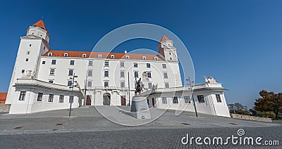 Panoramic view of Bratislava Castle Honorary Court - Bratislava, Slovakia Editorial Stock Photo