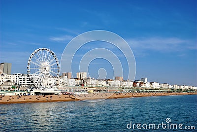 Panoramic View Brighton Beachfront Stock Photo