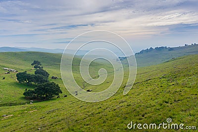 Panoramic view in Brushy Peak Regional Park on a cloudy day, East San Francisco bay, Livermore, California Stock Photo