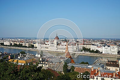 Panoramic view of Budapest, Hungary, copy space Stock Photo