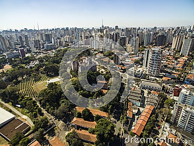 Panoramic view of the buildings and houses of the Vila Mariana neighborhood in SÃ£o Paulo, Brazil Stock Photo