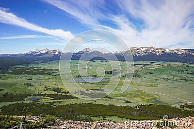 Panoramic view from Bunsen Peak, Yellowstone National Park, Wyoming Stock Photo