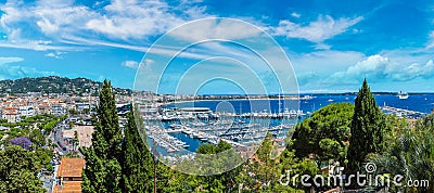 Panoramic view of Cannes Stock Photo