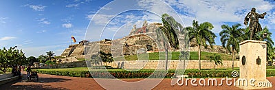 Panoramic view of the Castillo San Felipe de Barajas, Cartagena de Indias, Colombia Stock Photo