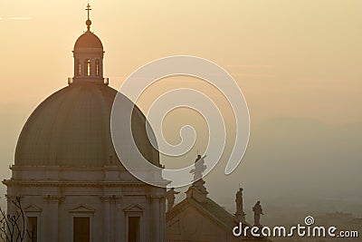 Panoramic view of the cathedral dome of Brescia Stock Photo
