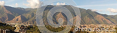 Panoramic view of Caracas and cerro El Avila National Park, famous mountain in Venezuela Stock Photo