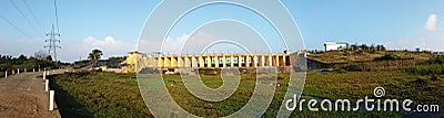 Panoramic View Of Chembarambakkam Lake Located in Chennai. Largest Water Supply Lake In Chennai. Chennai Metro Stock Photo