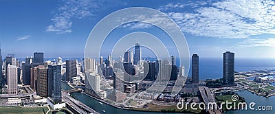 Panoramic view of Chicago skyline Editorial Stock Photo