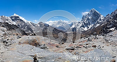 Panoramic view from Chola pass Stock Photo