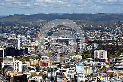 Panoramic view of the city of Brisbane, Australia. Editorial Stock Photo