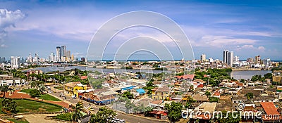 Panoramic view of city of Cartagena, Colombia Editorial Stock Photo