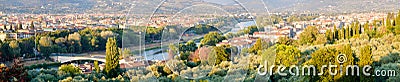 Panoramic view of the city of Florence and the river Arno in Tuscany, Italy Stock Photo