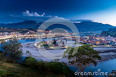 Panoramic view of the city of Ribadesella Stock Photo