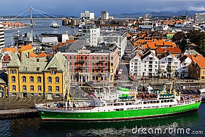 A Panoramic view of the city of Stavanger in Norway. Stock Photo