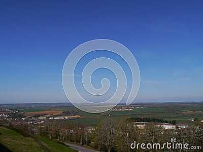 Panoramic view of the city wall of Langres Stock Photo