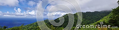 A panoramic view from Cold Soufriere Stock Photo