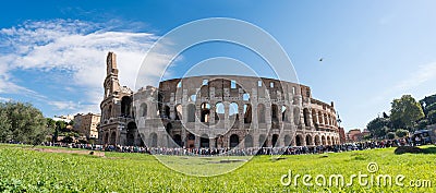 panoramic view of the Colosseum Editorial Stock Photo