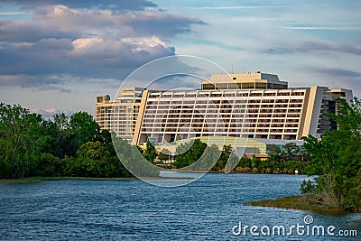 Panoramic view of Contemporary Resort in Walt Disney World area 4 Editorial Stock Photo