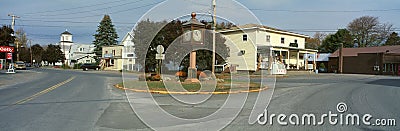 Panoramic view of Copake, New York with town clock in center Editorial Stock Photo