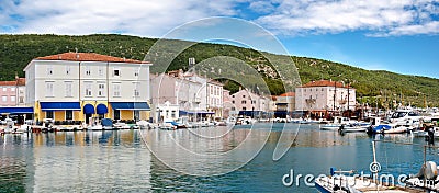 Panoramic view of Cres Town and port Stock Photo