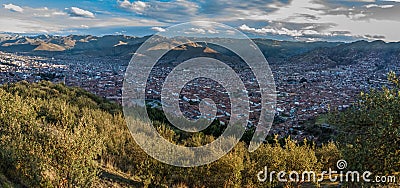 View of Cusco from the Sacsayhuaman, Cusco, Peru Stock Photo