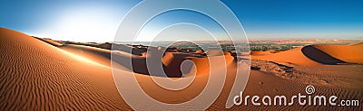 Panoramic View Desert Rub` al Khali, Abu Dhabi, Jan.2018 Stock Photo