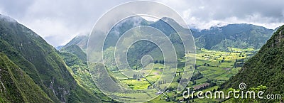 Panoramic View of a Dormant Volcano North of Quito, Ecuador Stock Photo