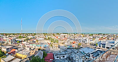 Panoramic view of downtown in Chetumal, Mexico Editorial Stock Photo