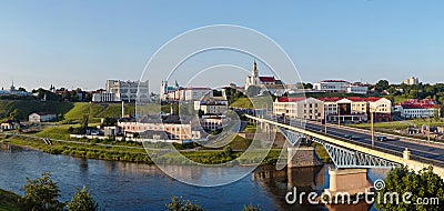 Panoramic view of downtown Grodno Belarus Stock Photo