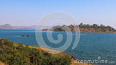Panoramic view of dudhani lake Stock Photo