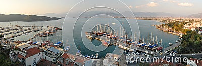 Panoramic view of Fethiye, Turkey in the afternoon Stock Photo