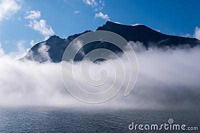 Panoramic view on the fjord near Tromso city Stock Photo